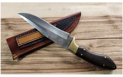 Hand Forged Skinner Damascus Steel Knife- A Multi Functionality Craftmanship — 第 1/4 张图片