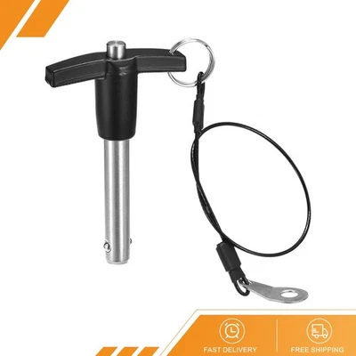 Pasadores de bloqueo de mango en T de 3/8" de diámetro 1-37/64" pasador de liberación rápida con cable 9,5 mm-40 mm Foto 1 de 4