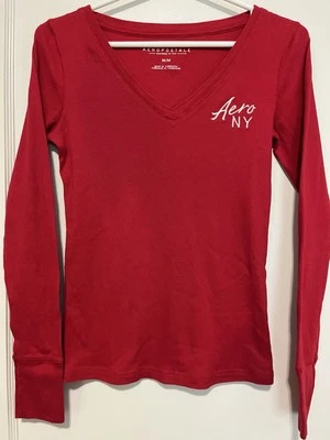 Camiseta Aeropostale Aero Roja Manga Larga Niña Junior Talla M circa 1990 Foto 1 de 4