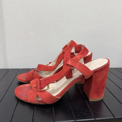 Cole Haan Red Suede Heel Women Size 7 - Image 1 of 4