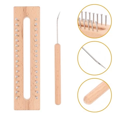 1 Set Strickwebstuhl Zubehör Holzschal Webstuhl Wollwebset Häkelnadel für - Bild 1 von 4