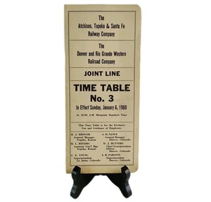 Atchison Topeka Santa Fe Denver Rio Grande Western Joint Line Time Table 3 1980 - Picture 1 of 5