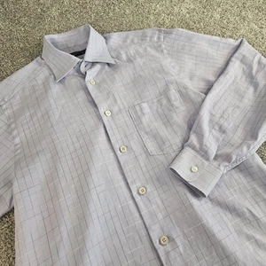 Ermenegildo Zegna Herren M lila kariert formell Business Slim Fit Hemd - Bild 1 von 8