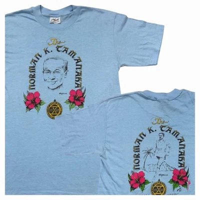 Camiseta mediana hawaiana vintage años 80 para hombre Norman K Tamahara 1987 camiseta de carreras de carretera Foto 1 de 4