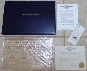 THE NEW YORK TIMES HISTORISCHES ZEITUNGSARCHIV 28. AUGUST 1928 mit ETUI ECHTHEITSZERTIFIKAT VERSIEGELT - Bild 1 von 4