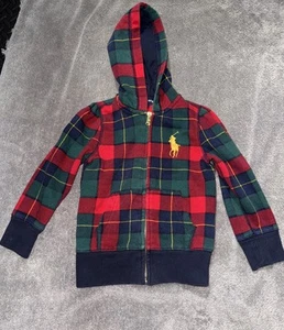Polo Ralph Lauren PLAID Hoodie Sweatshirt Boy's Size 4-4T - Picture 1 of 4