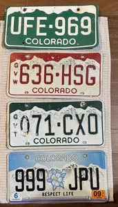 4 TARGHE COLORADO METALLO USATE VINTAGE - Foto 1 di 7