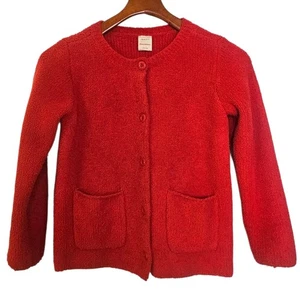 Hanna Andersson Red Girls Classic Knit Cardigan Sweater - Picture 1 of 5
