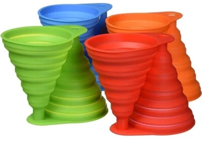 Набор силиконовых воронок мини складные кухонные масляные воронки для наполнения бутылок 8 шт. - Изображение 1 из 4