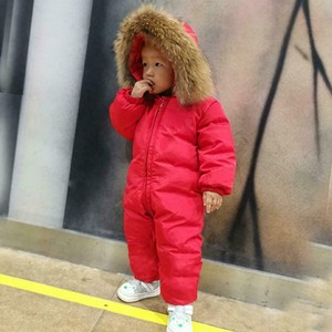 baby boy snowsuit with fur hood