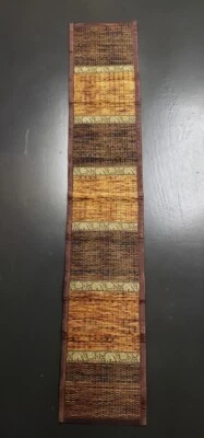 India Elephant Tapestry Wicker Bamboo Table Runner 64" x 12" - Image 1 of 4