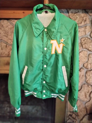 Vintage Minnesota North Stars satin warm up jacket Cover