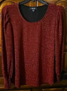Karen Kane Damen Top ALL THAT SHINES Glitzer Rot 2x Neu mit Etikett - Bild 1 von 10