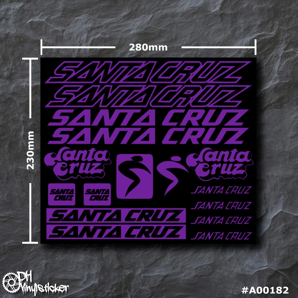 Santa Cruz Sticker Lila | Aufklebersatz Set Fahrrad eBike BMX MTB Rahmen
