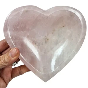 Rose Quartz Heart Bowl Madagascar 1lb 0.5oz. - Picture 1 of 3