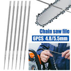6Pcs Chainsaw Sharpening Files 4.8/5.5Mm Round Carbon Steel Chain Saw ?
