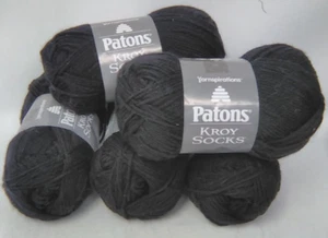 5 Skeins Patons Kroy Socks Knitting Yarn-Coal 50gr Each. - Picture 1 of 2