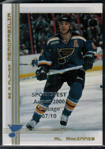 2000 ITG Be A Player Memorabilia Chicago August 07/10 Al MacInnis #257 HOF