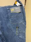 One New Stretch Waste LEE Loose Fit Carpenter Jeans Straight Leg 50x30
