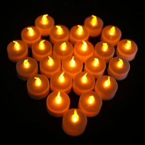 LED Candle Flickering Flame-less Tea Light Battery Birthday Wedding Home Candles - Picture 1 of 11