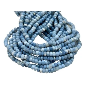 4mm Blue Opal Natural Gemstone Rondelle Shape Beads Strand Real Gemstone Beads - Picture 1 of 4