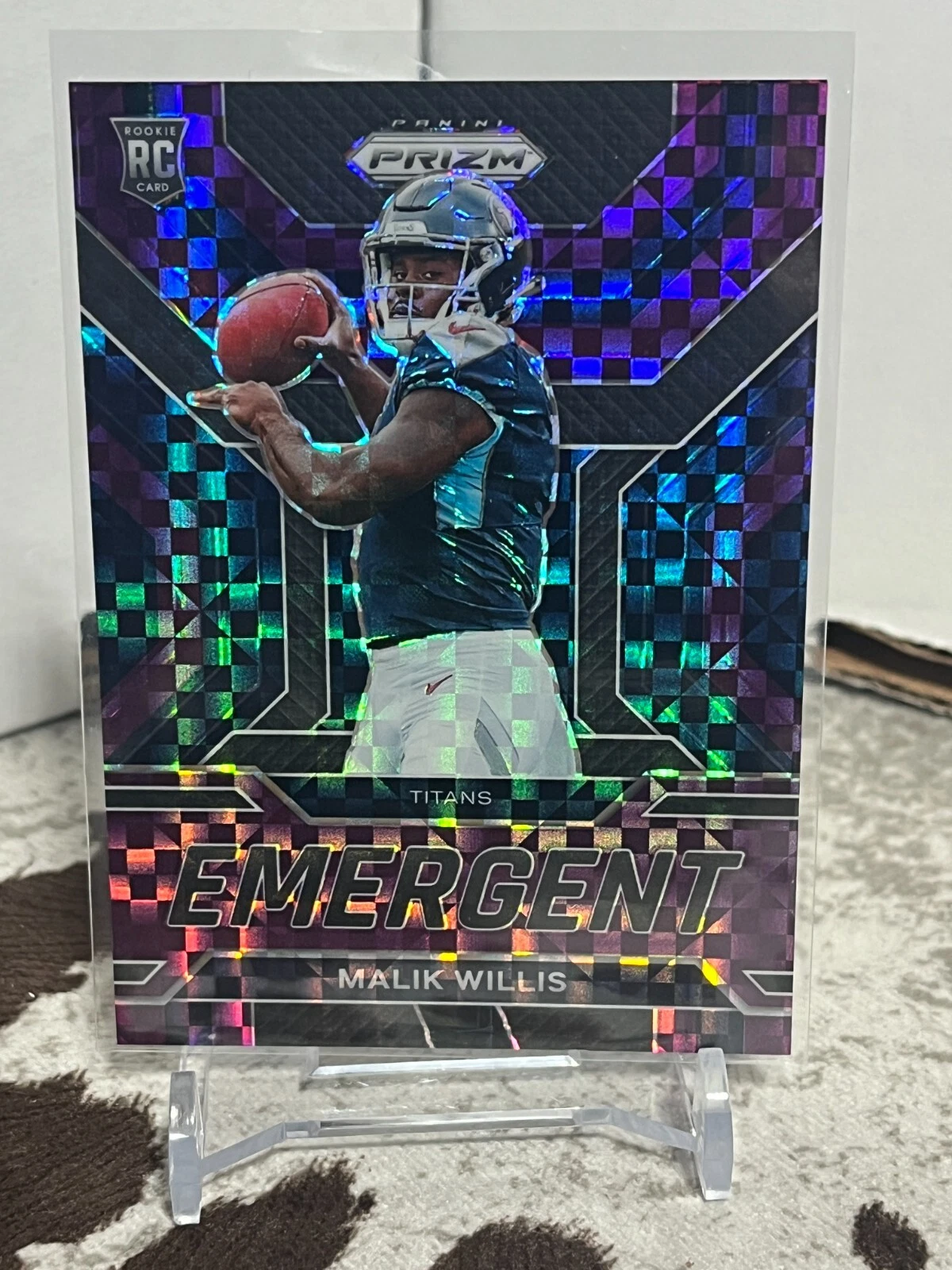 2022 Panini Prizm Malik Willis Emergent Purple Power Prizms 5/49 Titans