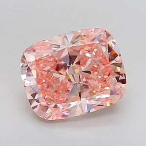 Color rosa vivo natural 'D' 4 quilates VVS1 corte cojín diamante sin calefacción, sin tratar - Imagen 1 de 4