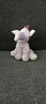 C4 Peluche doudou éléphant elefant Lumpy DISNEY NICOTOY mauve violet  15 cm TTBE - Photo 1/3