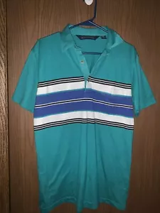 Editions By Van Heusen Vintage 90s Tennis Polo Shirt Med Striped Single Stitch - Bild 1 von 10