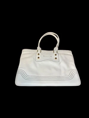 Marco Buggiani Hecho en Italia Cuero Blanco Bolso de Mano Cartera Cartera Italiana Foto 1 de 4