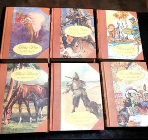Classic Books Set Peter Pan Alice Wonderland Treasure Island Wizard of Oz 6 Book - Imagen 1 de 12