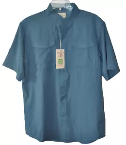 Red Head Teal Blue SHIRT Fishing Vented Short Sleeve Size MEDIUM - Picture 1 of 4