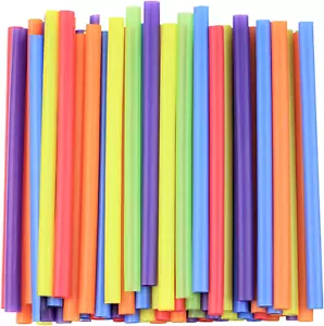 [100 Count] Jumbo Plastic Smoothie Straws - 8.5" High - Assorted Colors - Picture 1 of 12