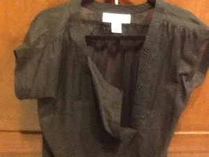 White Brand Black Shirt See Tru With Belt Amazing Long Size Large - Picture 1 of 8