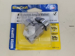 NEW SEALED BRASSCRAFT # G2R17X CD BRASS/CHROME 1/4 TURN ANGLE VALVE - FREE SHIP - Picture 1 of 3