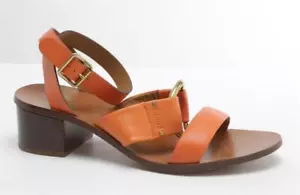 CHLOE Womens RONY Orange Leather Ring Ankle Strap Buckle Sandals 11-41 - Picture 1 of 6