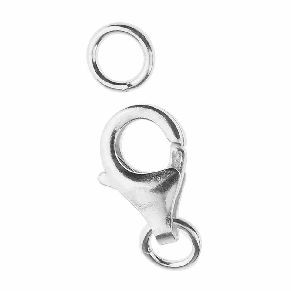 925 Sterling Silver Lobster Clasp and Open Jump Rings Jewelry Making Findings - Image 1 of 1