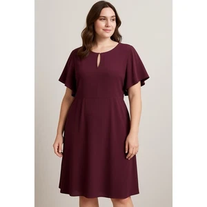 LOFT Plus Damen Größe 20 Kleid Lila Kurzarm Schlüsselloch Arbeit Party Vibes - Bild 1 von 14