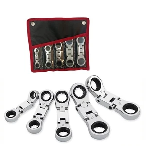 Easily Navigate Tight Spaces with a 5pc Flexible Ratcheting Wrench Set - Picture 1 of 9