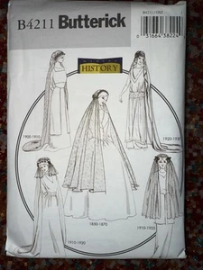 2004 Historical Wedding Bridal Veil Sewing Pattern Butterick 4211 OOP - Picture 1 of 2