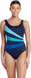 Zoggs Sandon Scoopback Swimsuits One Piece Swimming Costume, Navy Size 20 - Picture 1 of 10