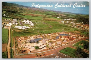Laie, Hawaii Polynesian Cultural Center Aerial View Chrome Postcard - Picture 1 of 2