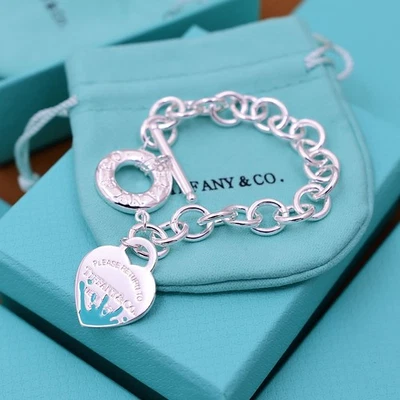 Return to Tiffany Heart blue Tag Toggle Bracelet in Sterling Silver Lengh 19 cm - Image 1 of 4