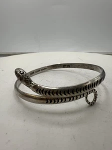 Vintage Mexiko 925 Sterling Silber Wickelarmband SCHLANGE Gr. 7,75 - Bild 1 von 8
