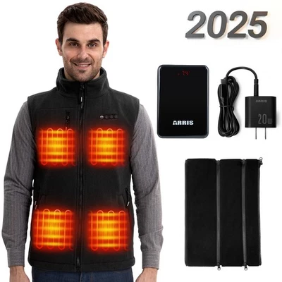 ARRIS Fleece Heated Vest for Men with Battery, Size Adjustable Heating Vest - Image 1 of 4