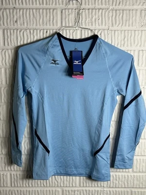 Camiseta deportiva de voleibol Mizuno para mujer azul claro manga corta grande nueva con etiquetas Foto 1 de 3