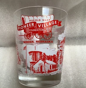 Vintage Harold Warp Pioneer Village Minden Nebraska Double Old Fashion Glass - Picture 1 of 5