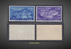 1951 ITALY MONTE CASSINO ABBEY - RECONSTRUCTION MINT NH SC.579-580 MI.837-838 - Picture 1 of 1