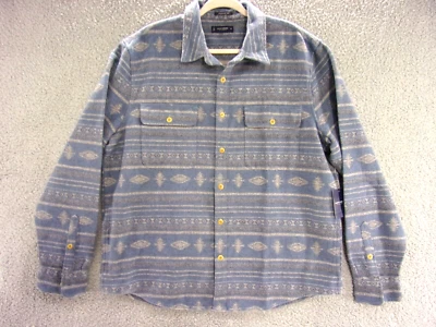 Lucky Brand 衬衫男式 XL 柔软提花上衣阿兹特克几何图案 — 第 1/4 张图片