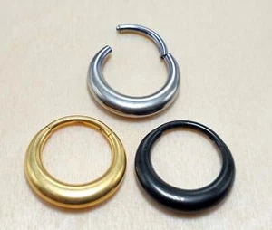 Anillo nariz clicker tabique titanio, joyería tabique diseño luna, aros clicker - Imagen 1 de 6